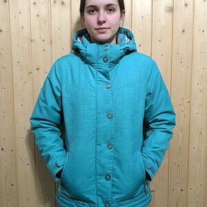 FIREFLY Women's Small Teal Turquoise Aquabase Ski Snowboard Jacket Hooded Winter